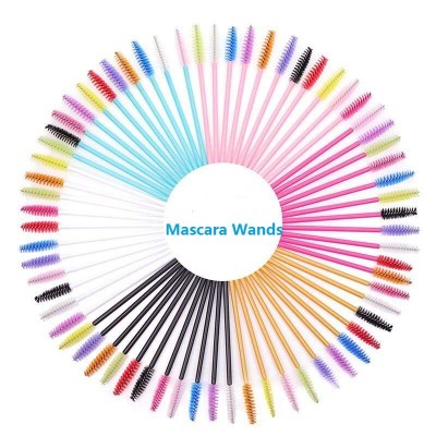 50pcs per bag Solid Handle Bendable eyebrow brush disposable mascara brush