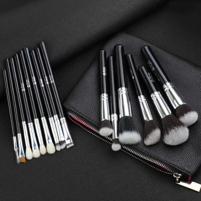 professional 15 Pcs  black low moq custom logo makeup brushes