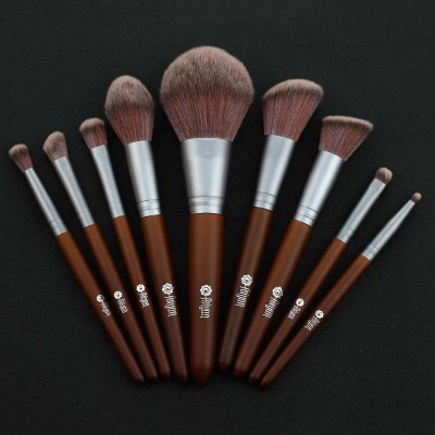 9 pcs   wood  brush  makeup brushes