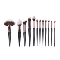 Hot selling Black Luxury 12pcs Makeup Brush Set Kit Wholesale Wood Handle Private Label foundation Cosmetic make-up brushes