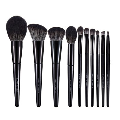 10pcs 2020 premium black vegan private label logo custom makeup brushes