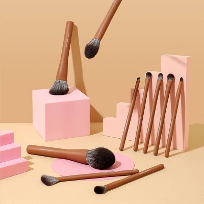 New Fashion High Quality Brown Premium Custom Logo Luxury Makeup Brushes